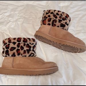 Authentic UGG fluff mini quilted boot
